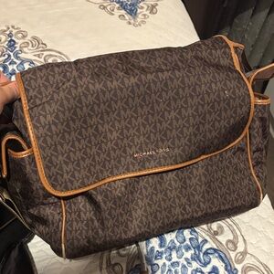Michael Kors Dark Brown and Tan diaper Bag